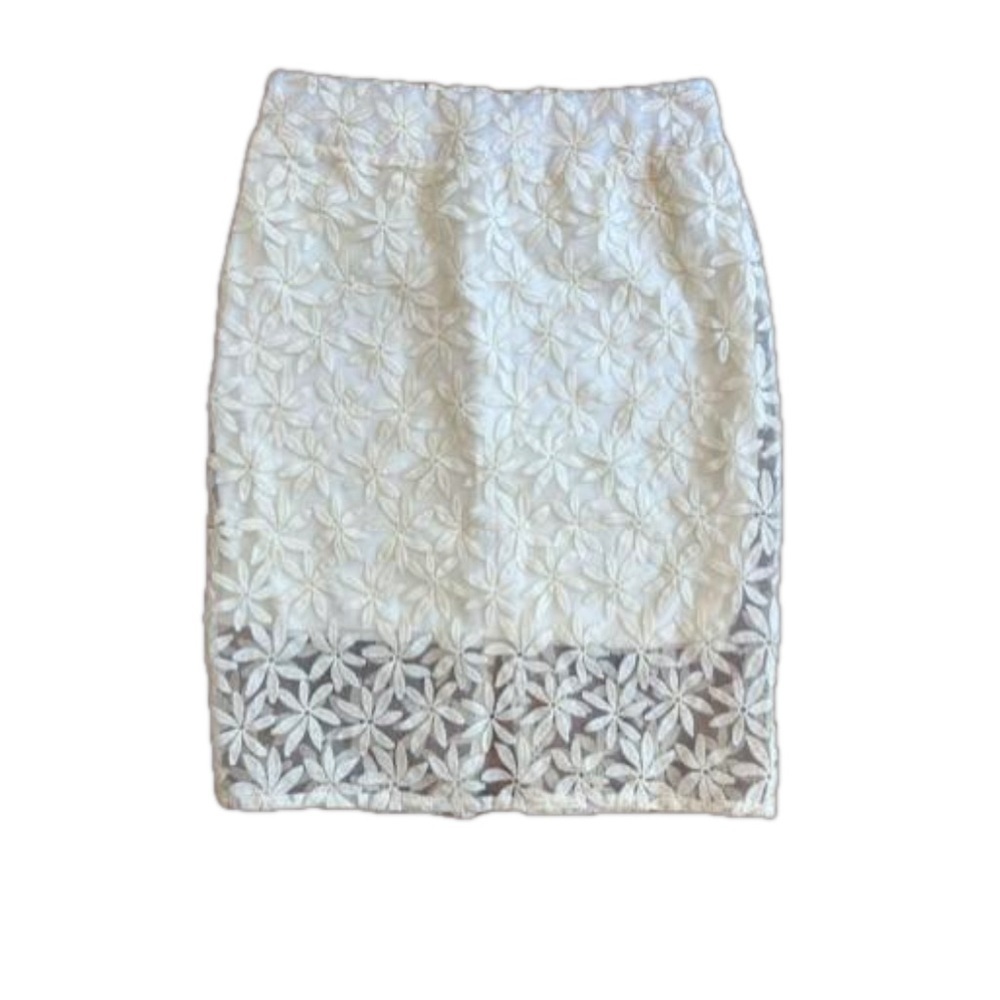 Maurice’s Pencil Off White Sheer Layered skirt size M women